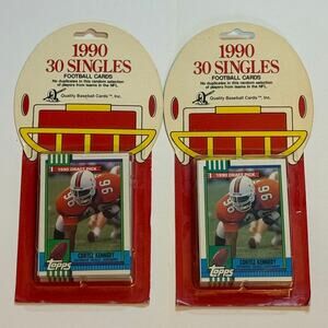 2 SEALED Packs of Topps 1990 30 Singles Football Cards